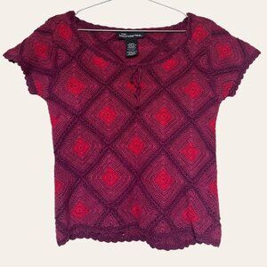 No Boundaries vintage y2k crochet baby tee - Small